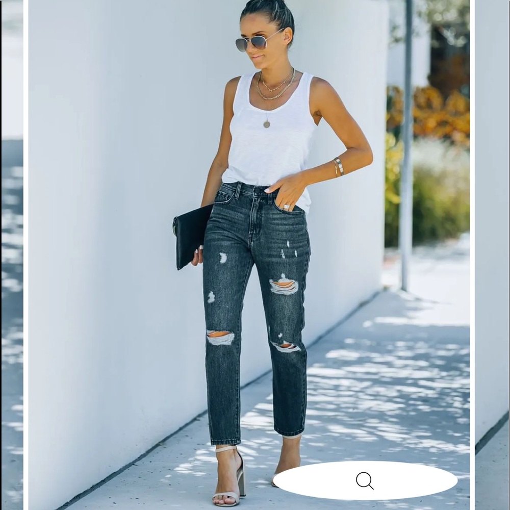 VICI-High Rise Distressed Denim-NWT